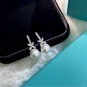 Tiffany & Co. Silver Pearl Floral Earrings